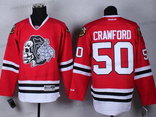 Muž Chicago Blackhawks #50 Corey Crawford Červené With Černá Skulls Dres