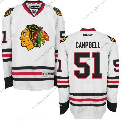 Muž Chicago Blackhawks #51 Brian Campbell Bílý Hokejový Sešitý NHL Dres