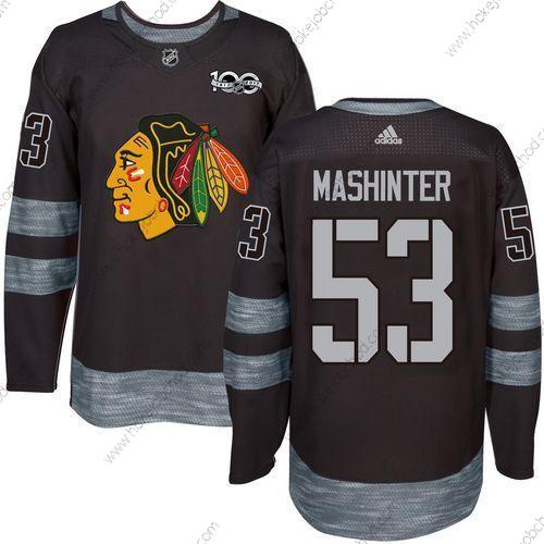 Muž Chicago Blackhawks #53 Brandon Mashinter Černá 1917-2017 100th Výročí Sešitý NHL Dres