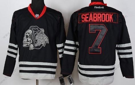 Muž Chicago Blackhawks #7 Brent Seabrook Černá Ice Skulls Dres