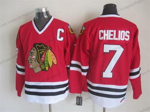 Muž Chicago Blackhawks #7 Chris Chelios Červené Retro CCM Dres