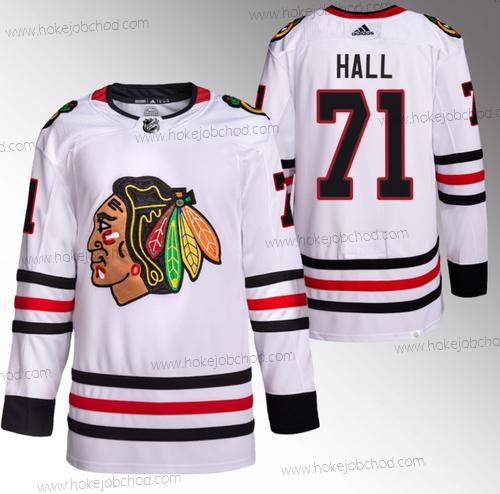 Muž Chicago Blackhawks #71 Taylor Hall Bílý Sešitý Hokejový Dres