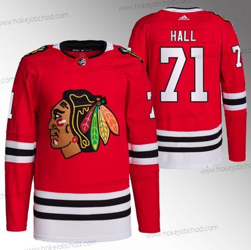 Muž Chicago Blackhawks #71 Taylor Hall Červené Sešitý Hokejový Dres