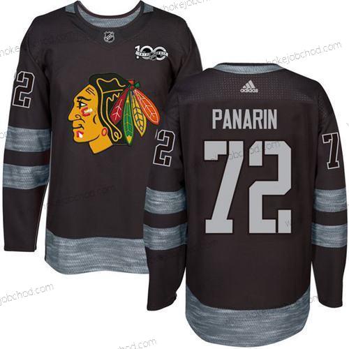 Muž Chicago Blackhawks #72 Artemi Panarin Černá 1917-2017 100th Výročí Sešitý NHL Dres