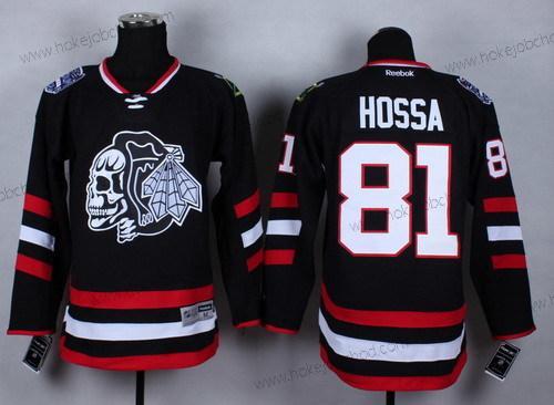 Muž Chicago Blackhawks #81 Marian Hossa 2014 Stadium Series Černá With Černá Skulls Dres