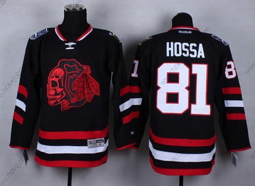 Muž Chicago Blackhawks #81 Marian Hossa 2014 Stadium Series Černá With Červené Skulls Dres