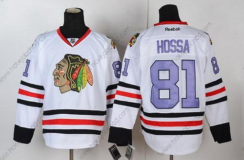 Muž Chicago Blackhawks #81 Marian Hossa Bílý With Nachový Dres