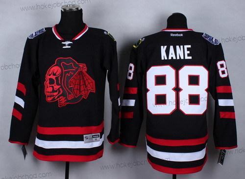 Muž Chicago Blackhawks #88 Patrick Kane 2014 Stadium Series Černá With Červené Skulls Dres