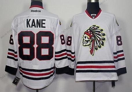 Muž Chicago Blackhawks #88 Patrick Kane Bílý The Indians Skulls Dres