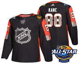 Muž Chicago Blackhawks #88 Patrick Kane Černá 2018 NHL All-Star Sešitý Hokejový Dres