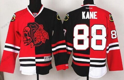 Muž Chicago Blackhawks #88 Patrick Kane Červené/Černá Two Tone With Červené Skulls Dres