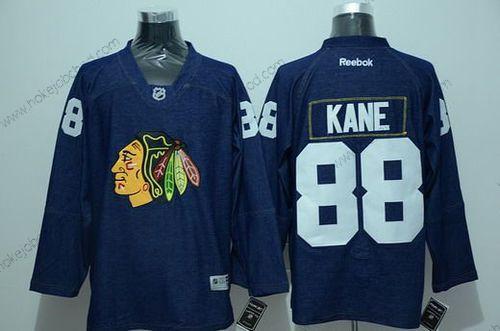 Muž Chicago Blackhawks #88 Patrick Kane Námořnictvo Modrý Denim Fabric Hokejový Dres