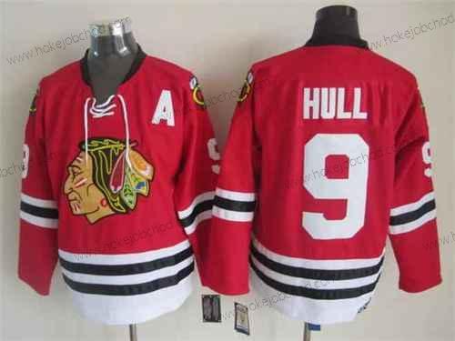 Muž Chicago Blackhawks #9 Bobby Hull 1957-58 Červené Vintage Dres