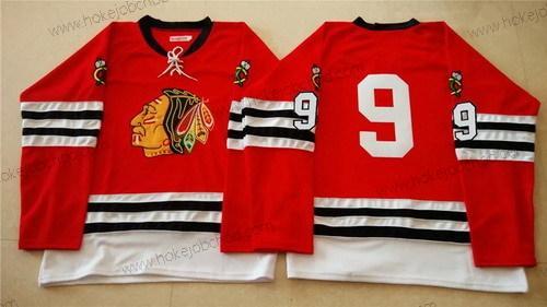 Muž Chicago Blackhawks #9 Bobby Hull 1960-61 Červené Vintage Dres