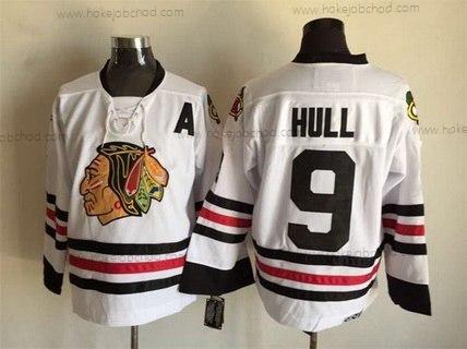 Muž Chicago Blackhawks #9 Bobby Hull Bílý CCM Vintage Dres Verze 2