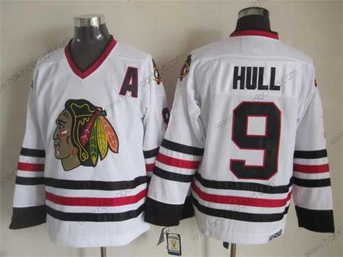 Muž Chicago Blackhawks #9 Bobby Hull Bílý CCM Vintage Dres