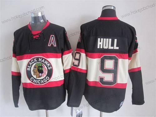 Muž Chicago Blackhawks #9 Bobby Hull Černá Alternativní CCM Vintage Dres