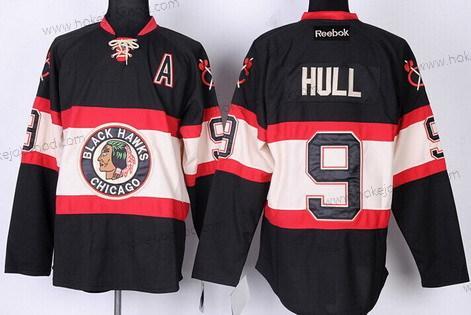 Muž Chicago Blackhawks #9 Bobby Hull Černá Alternativní Dres