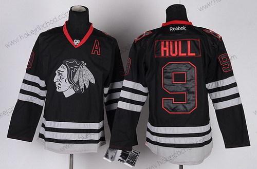 Muž Chicago Blackhawks #9 Bobby Hull Černá Ice Dres