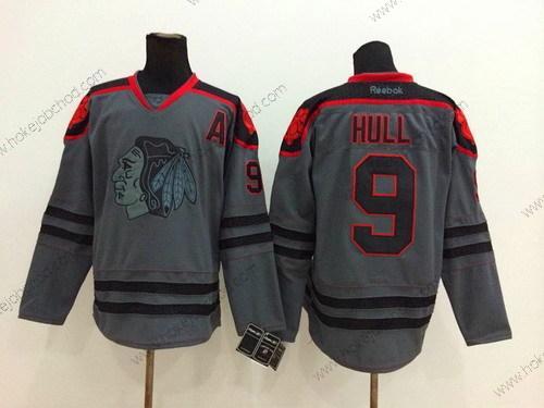 Muž Chicago Blackhawks #9 Bobby Hull Charcoal Šedá Dres