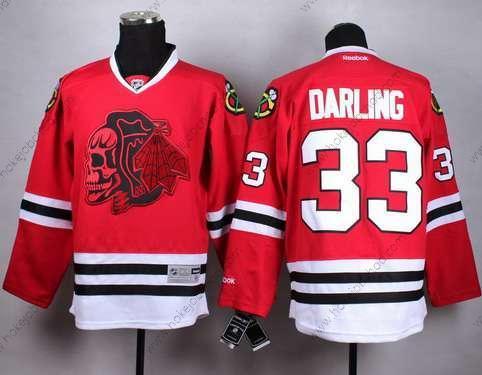 Muž Chicago Blackhawks Červené #33 Scott Darling With Skulls Dres