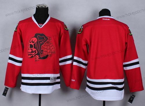 Muž Chicago Blackhawks Červené Prázdný With Skulls Dres