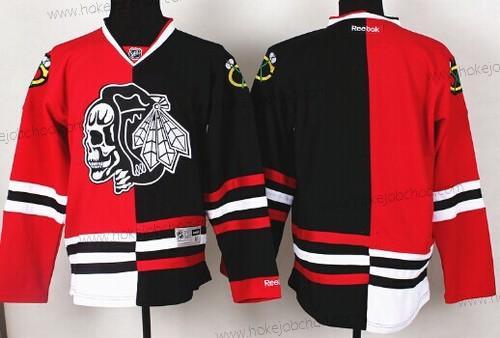 Muž Chicago Blackhawks Prázdný Červené/Černá Two Tone With Černá Skulls Dres