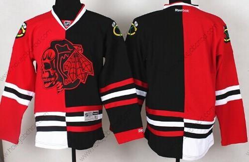 Muž Chicago Blackhawks Prázdný Červené/Černá Two Tone With Červené Skulls Dres