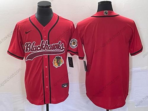 Muž Chicago Blackhawks Prázdný Červené Cool Base Sešitý Baseball Dres