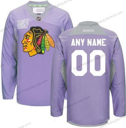 Muž Chicago Blackhawks Přizpůsobené Nachový Růžový Reebok Hokejový Bojuje proti rakovině Tréninkový Dres