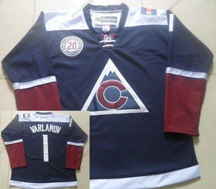 Muž Colorado Avalanche #1 Semyon Varlamov Reebok Námořnictvo Modrý 20Th Náhradní Premier Dres