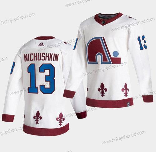 Muž Colorado Avalanche #13 Valeri Nichushkin 2020-21 Bílý Obrácený Retro Sešitý Dres