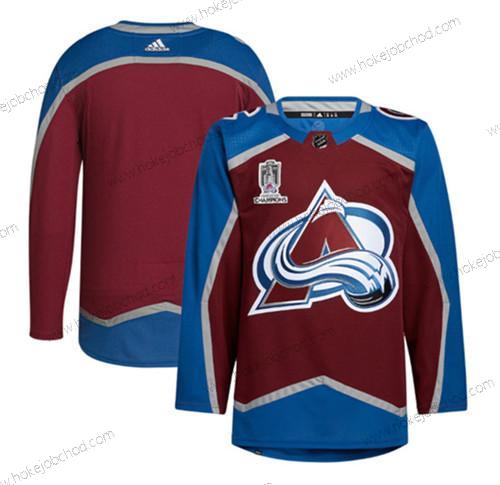 Muž Colorado Avalanche 2022 Prázdný Červené Modrý Stanley Cup Champions Patch Sešitý Dres