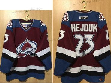 Muž Colorado Avalanche #23 Milan Hejduk CCM Retro Červené Modrý Náhradní NHL Hokejový Dres