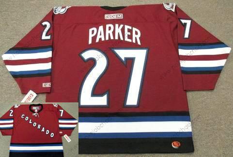 Muž Colorado Avalanche #27 Scott Parker 2002 CCM Retro Červené Náhradní NHL Hokejový Dres