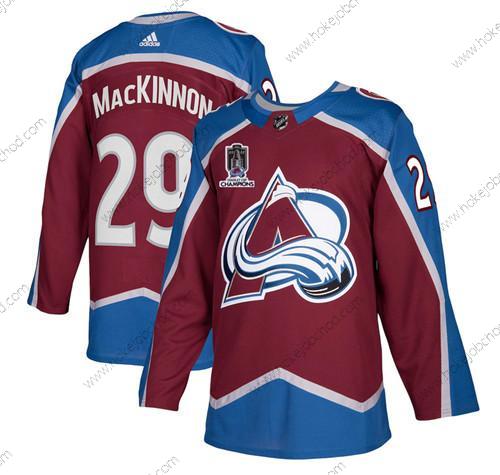 Muž Colorado Avalanche #29 Nathan Mackinnon 2022 Červené Modrý Stanley Cup Champions Patch Sešitý Dres