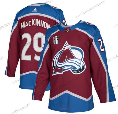 Muž Colorado Avalanche #29 Nathan Mackinnon 2022 Červené Stanley Cup Final Patch Sešitý Dres