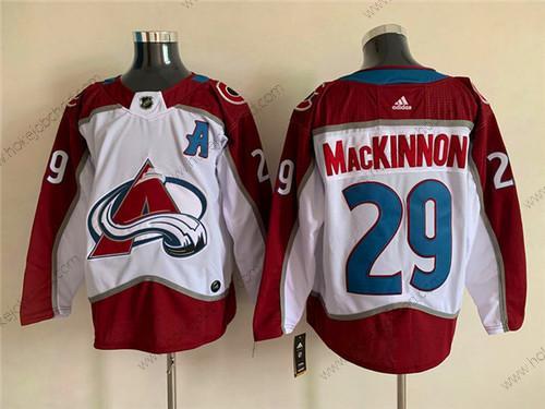 Muž Colorado Avalanche #29 Nathan Mackinnon With A Ptach Bílý Sešitý Dres