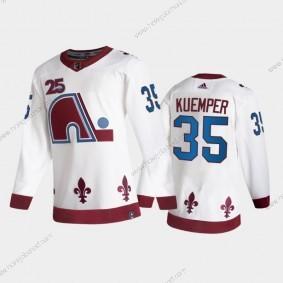 Muž Colorado Avalanche #35 Darcy Kuemper Bílý 2021 Retro Special Edition Sešitý NHL Dres