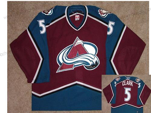 Muž Colorado Avalanche #5 Brett Clark Červené Modrý Game Worn Reebok Dres