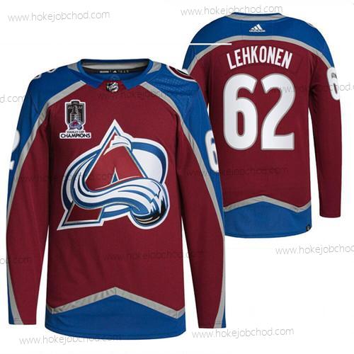 Muž Colorado Avalanche #62 Artturi Lehkonen 2022 Červené Modrý Stanley Cup Champions Patch Sešitý Dres