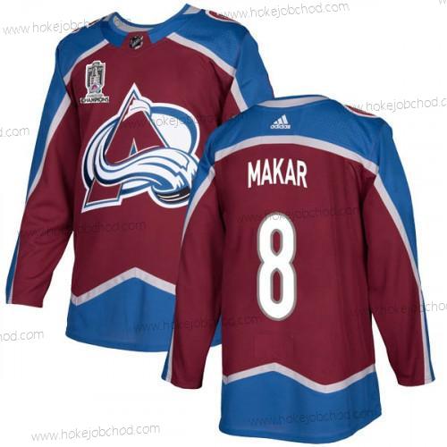 Muž Colorado Avalanche #8 Cale Makar 2022 Červené Modrý Stanley Cup Champions Patch Sešitý Dres