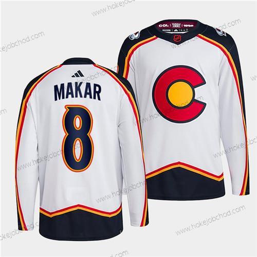 Muž Colorado Avalanche #8 Cale Makar Bílý 2022-23 Obrácený Retro Sešitý Dres