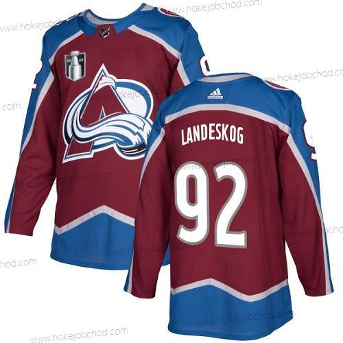 Muž Colorado Avalanche #92 Gabriel Landeskog 2022 Červené Stanley Cup Final Patch Sešitý Dres