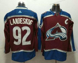 Muž Colorado Avalanche #92 Gabriel Landeskog Červené With C Patch 2017-2018 Hokejový Sešitý NHL Dres