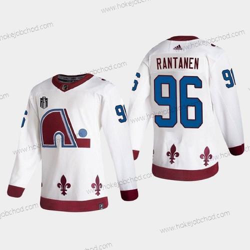 Muž Colorado Avalanche #96 Mikko Rantanen Bílý 2022 Stanley Cup Final Patch Obrácený Retro Sešitý Dres