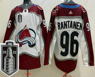 Muž Colorado Avalanche #96 Mikko Rantanen Bílý 2022 Stanley Cup Sešitý Dres