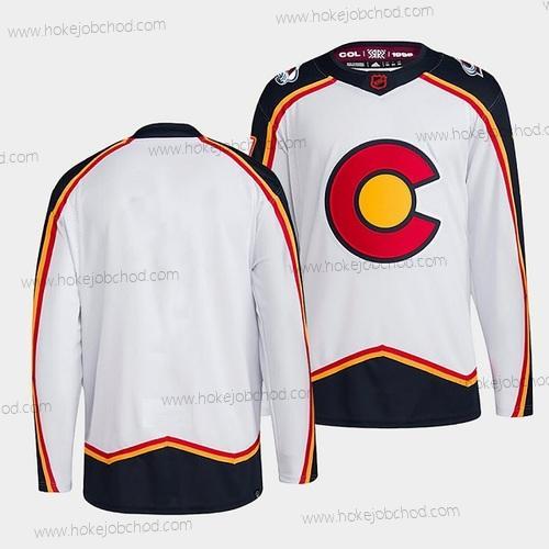 Muž Colorado Avalanche Prázdný Bílý 2022-23 Obrácený Retro Sešitý Dres