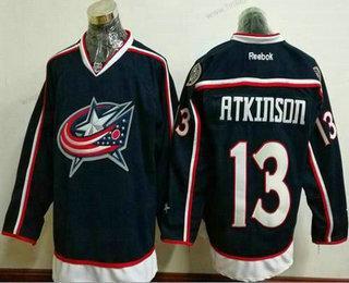 Muž Columbus Blue Jackets #13 Cam Atkinson Námořnictvo Modrý Domácí Sešitý NHL Reebok Hokejový Dres