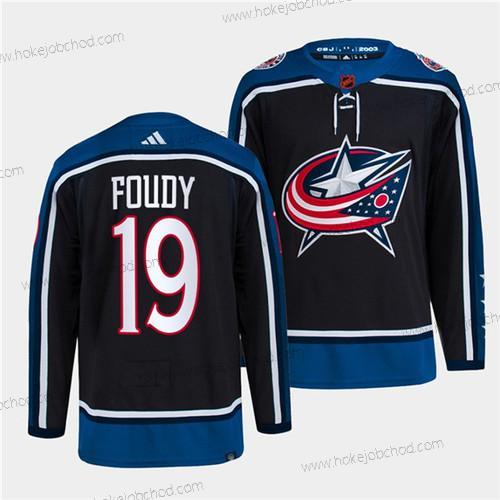 Muž Columbus Blue Jackets #19 Liam Foudy Námořnictvo 2022 Obrácený Retro Sešitý Dres